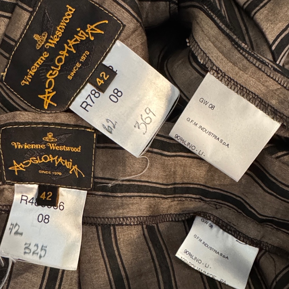 Vivienne Westwood Anglomania 2014 NWT STRIPE SET/LINEN SOFT CORSET+SKIRT IT42 - Picture 5 of 14